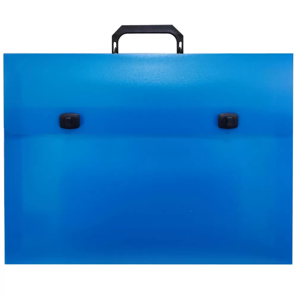 Τσάντα εγγράφων - σχεδίου Groovy PP 32x43x5cm με 2 κλιπ fluo blue