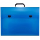 Τσάντα εγγράφων - σχεδίου Groovy PP 32x43x5cm με 2 κλιπ fluo blue