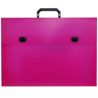 Τσάντα εγγράφων - σχεδίου Groovy PP 32x43x5cm με 2 κλιπ fluo pink