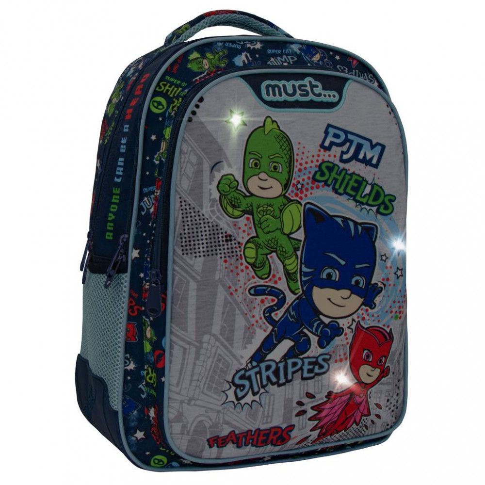 Σχολική τσάντα Must πολυθεσιακή Pj Masks Anyone can be a hero 32x18x43cm