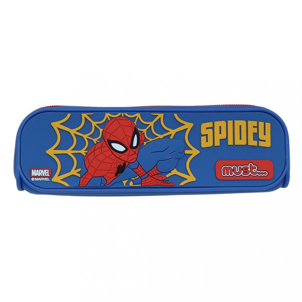 Κασετίνα σιλικόνης Must Spiderman βαρελάκι 20x5x6cm
