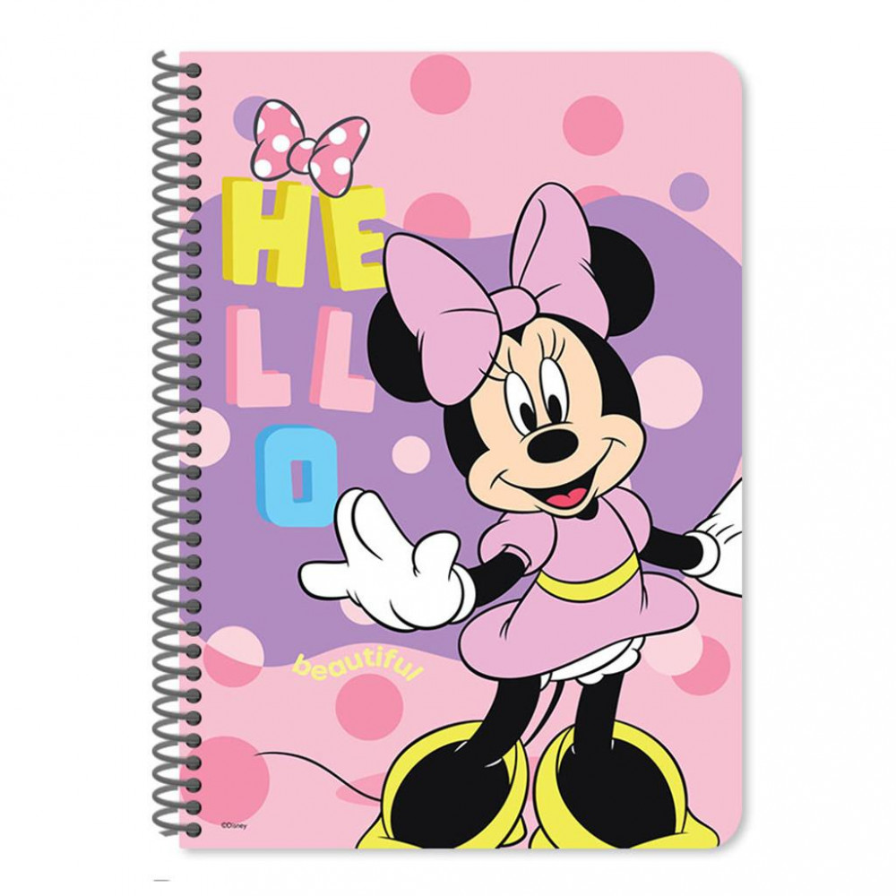 Τετράδιο σπιράλ Minnie Mouse Hello 2 θεμάτων 17x25 60φ.
