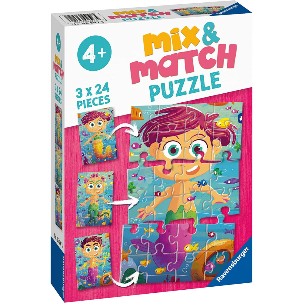 Παζλ Ravensburger 3X24 Mix & Match θαλάσσια πλάσματα