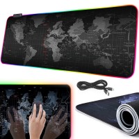 Gaming Pad World Map Illuminated 80x30