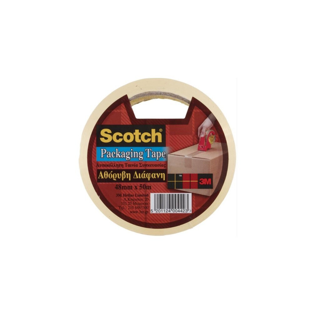 Ταινία Συσκευασίας Scotch Αθόρυβη Διαφανής 48mm x 50m