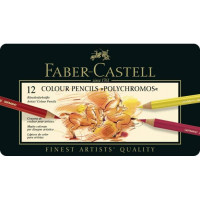 Ξυλομπογιές Faber Castell Polychromos μεταλλική κασετίνα 12 τεμ. 110012