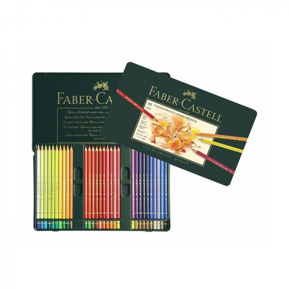 Ξυλομπογιές Faber Castell Polychromos μεταλλική κασετίνα 60 τεμ 110060