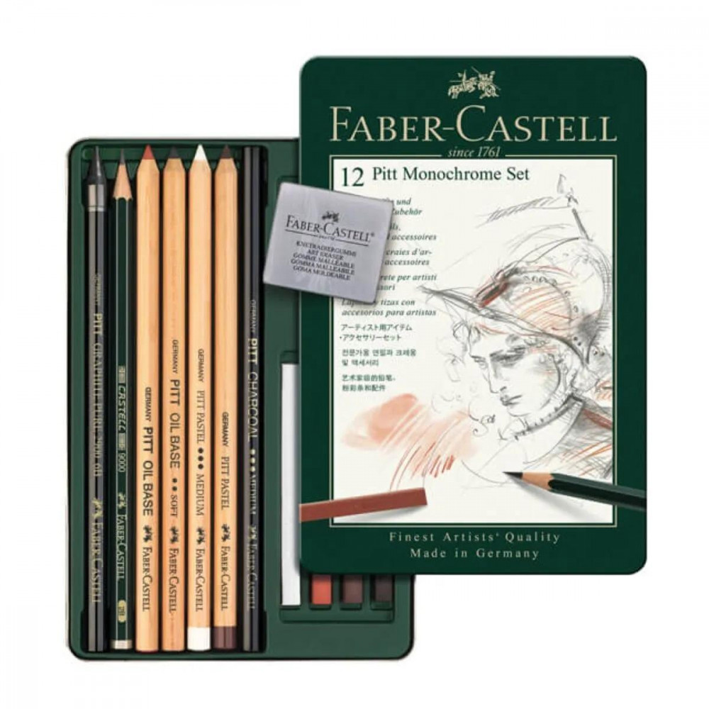 Σετ Faber Castell Pitt Monochrome σε μεταλλική κασετίνα 12 τεμ