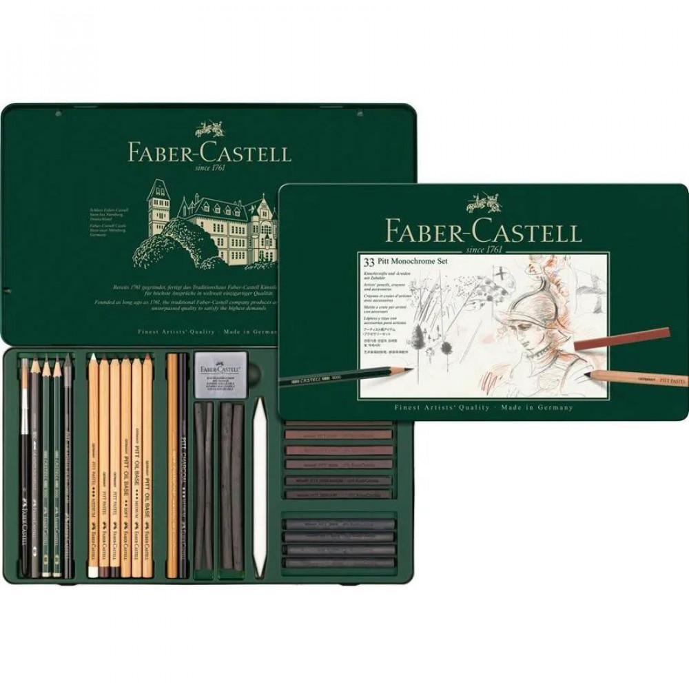 Σετ Faber Castell Pitt Monochrome σε μεταλλική κασετίνα 33 τεμ