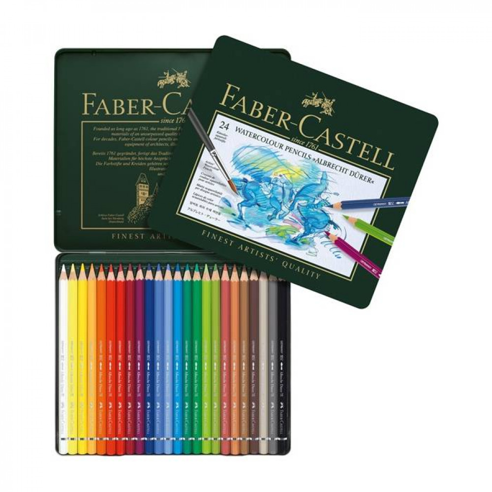 Ξυλομπογιές Faber Castell Aquarela μεταλλική κασετίνα 24 τεμ.