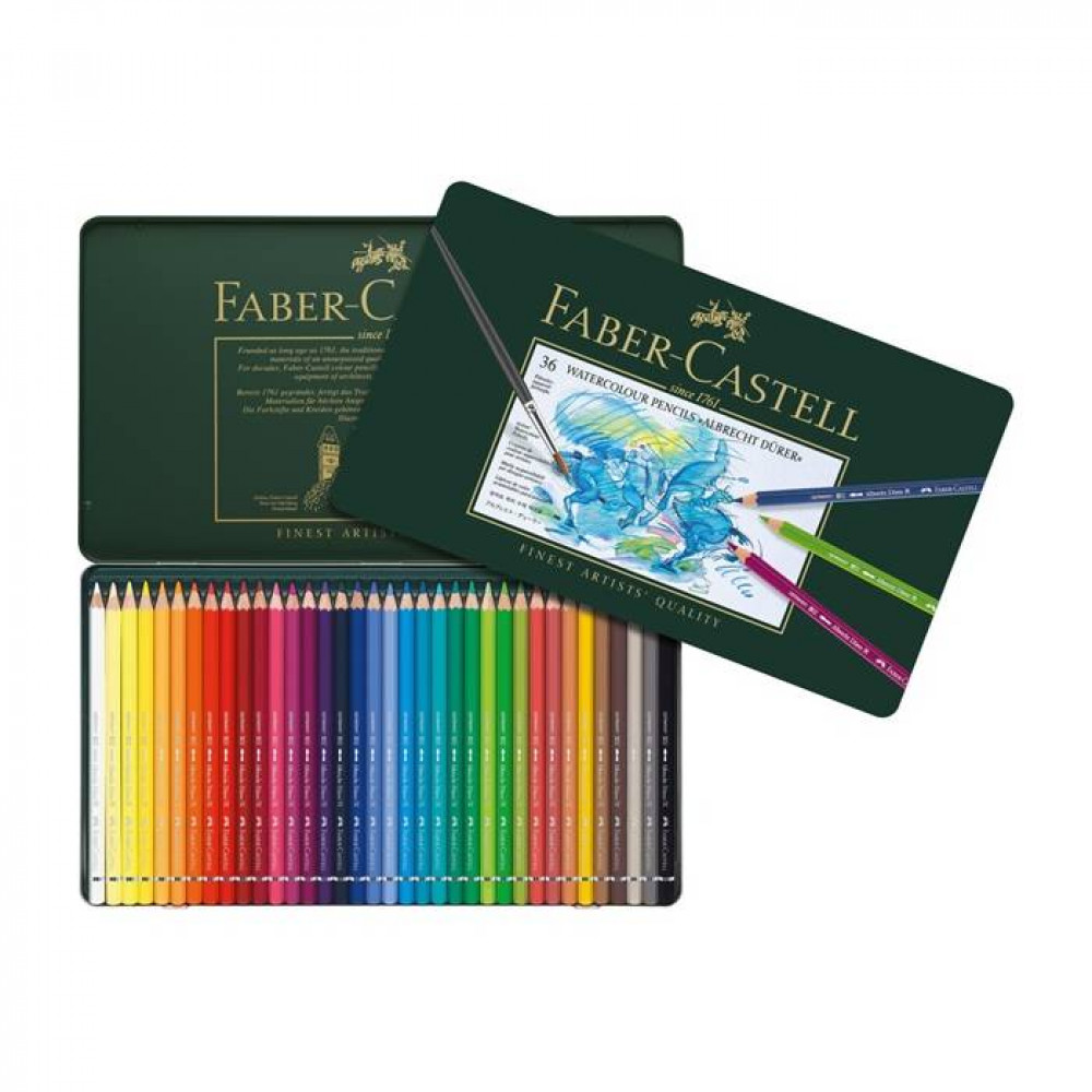 Ξυλομπογιές Faber Castell Aquarela μεταλλική κασετίνα 36 τεμ.