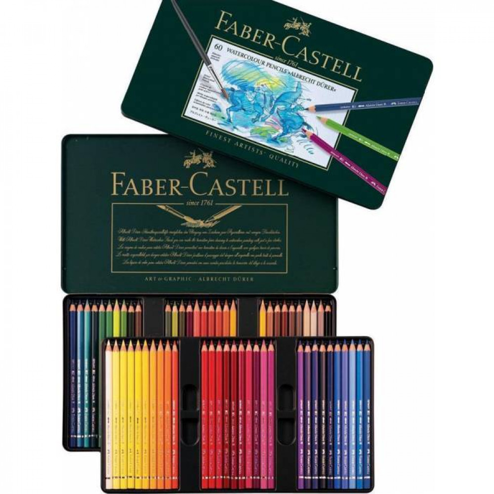 Ξυλομπογιές Faber Castell Aquarela μεταλλική κασετίνα 60 τεμ. 117560