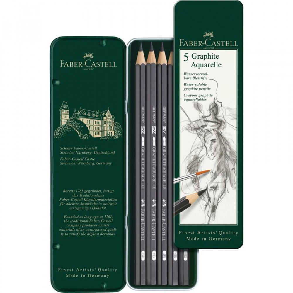 Σετ μολύβια Faber Castell Graphite Aquarelle σε 5 σκληρότητες