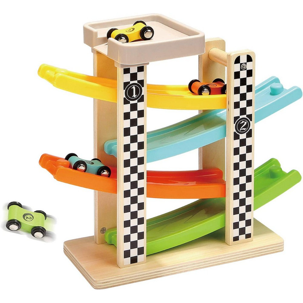 Car Wooden Racetrack Top Bright Racer 18x25cm