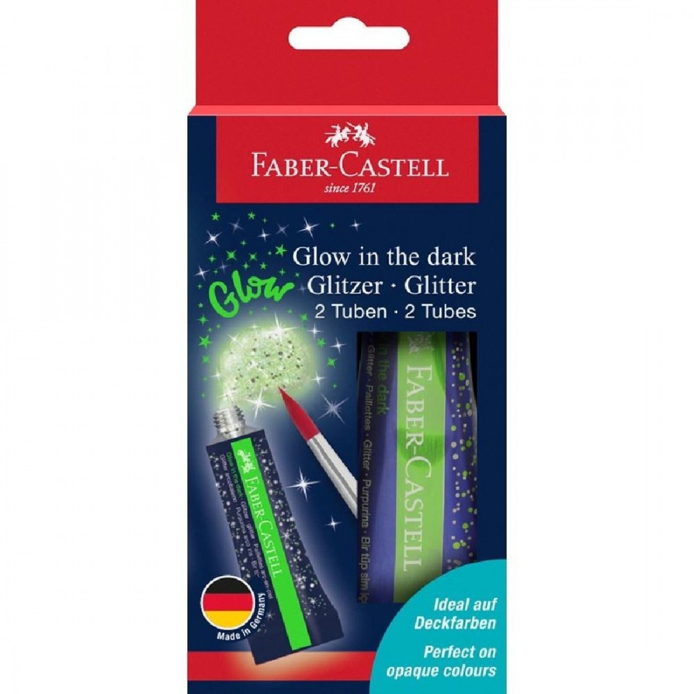 Glitter Ζωγραφικής Glow in the dark Faber Castell 2X12ml