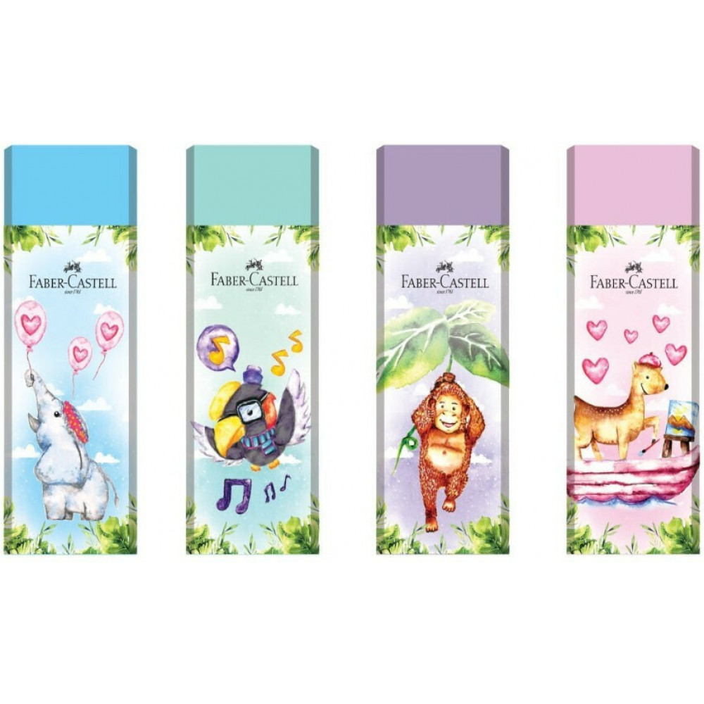 Γόμα Faber Castell Happy Jungle Pastel (διάφορα σχέδια)