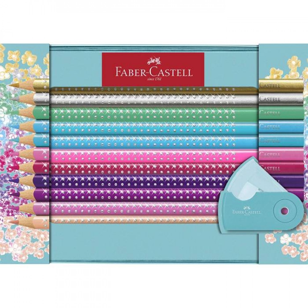 Σετ ξυλομπογιές Faber Castell Sparkle με ξύστρα 20τεμ 201641