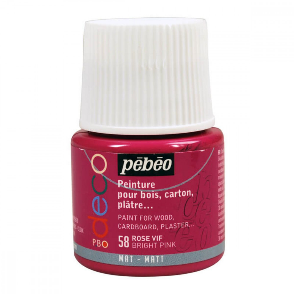 Χρώμα Ακρυλικό Pebeo Matt Deco 45ml Bright Pink 58