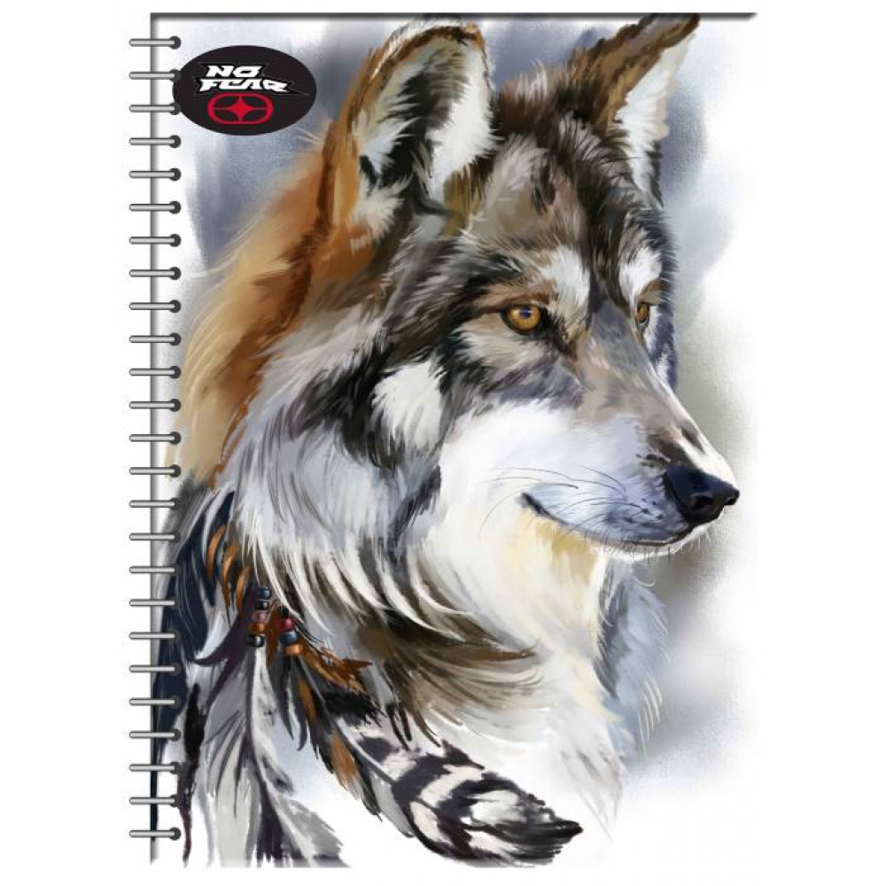 Τετράδιο σπιράλ BMU 2 θεμάτων A4 No Fear Armour Skull - Wolf 347-87440