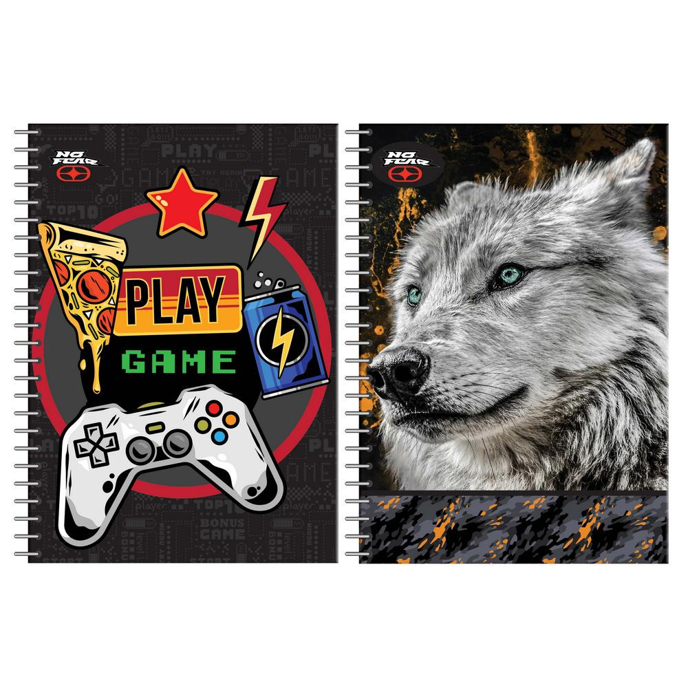 Τετράδιο σπιράλ No Fear Play Game - White Wolf 2 θεμάτων A4 70φ.