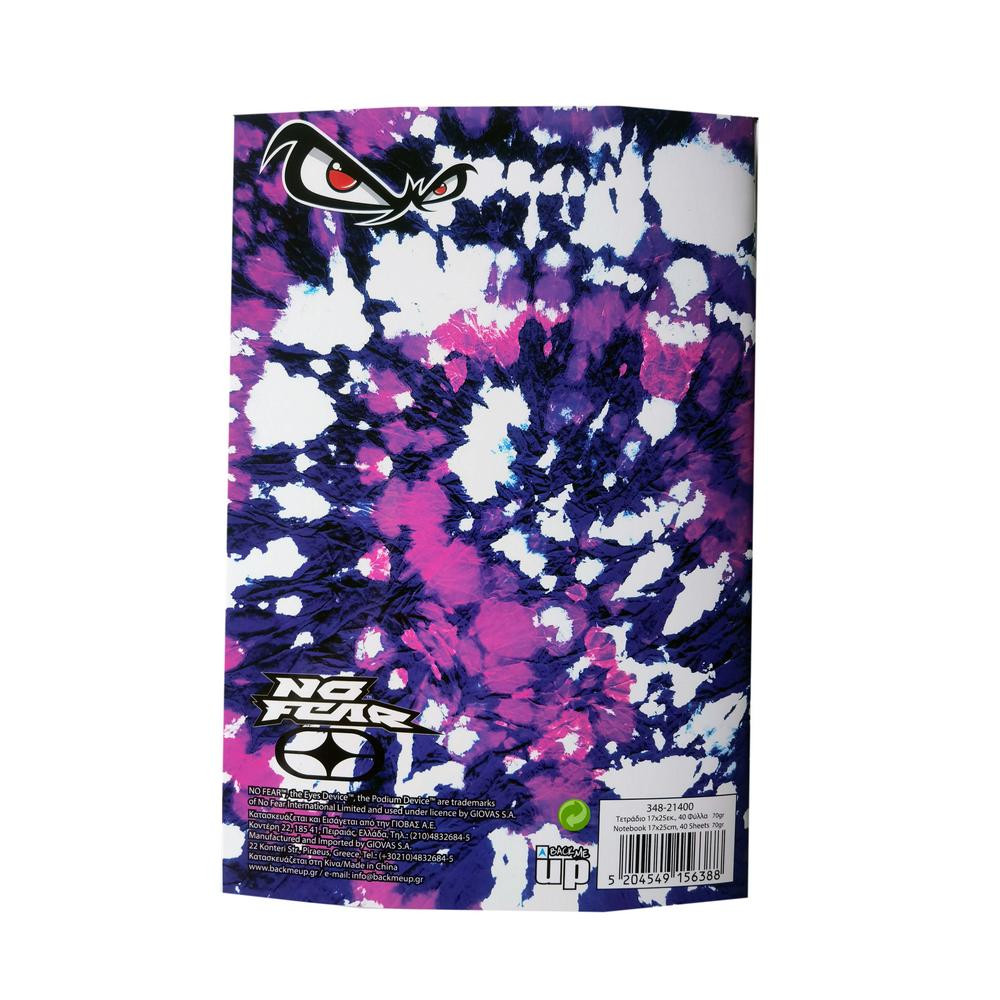 Τετράδιο καρφίτσα No Fear Color Tie Dye - Vintage Tie Dye 17x25 40Φ.