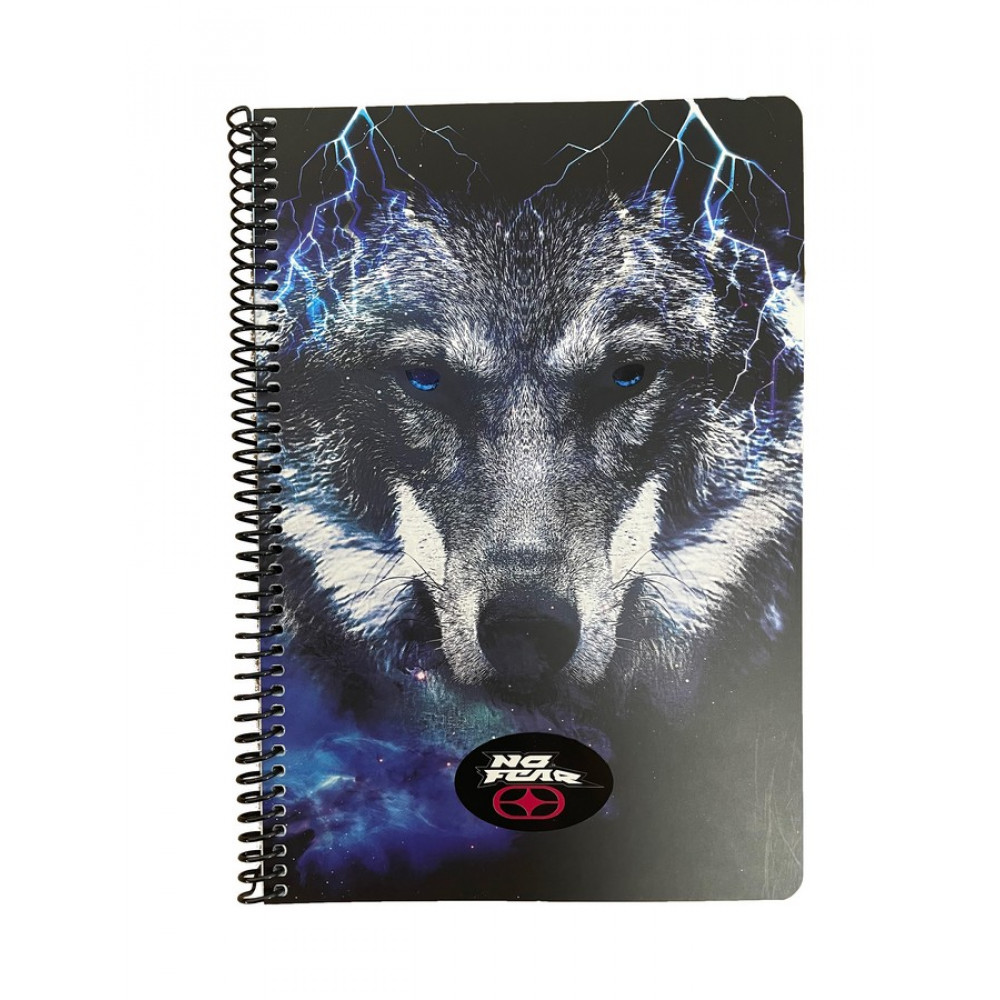 Τετράδιο σπιράλ No fear Night Wolf Urban 2 θεμάτων 17x25 70φ.