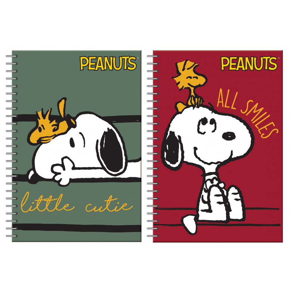 Τετράδιο σπιράλ BMU Peanuts Red - Olive Green 2 θεμάτων 17x25 70φ.
