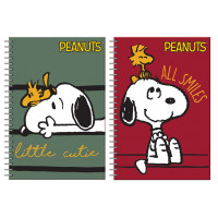 Τετράδιο σπιράλ BMU Peanuts Red - Olive Green 2 θεμάτων 17x25 70φ.
