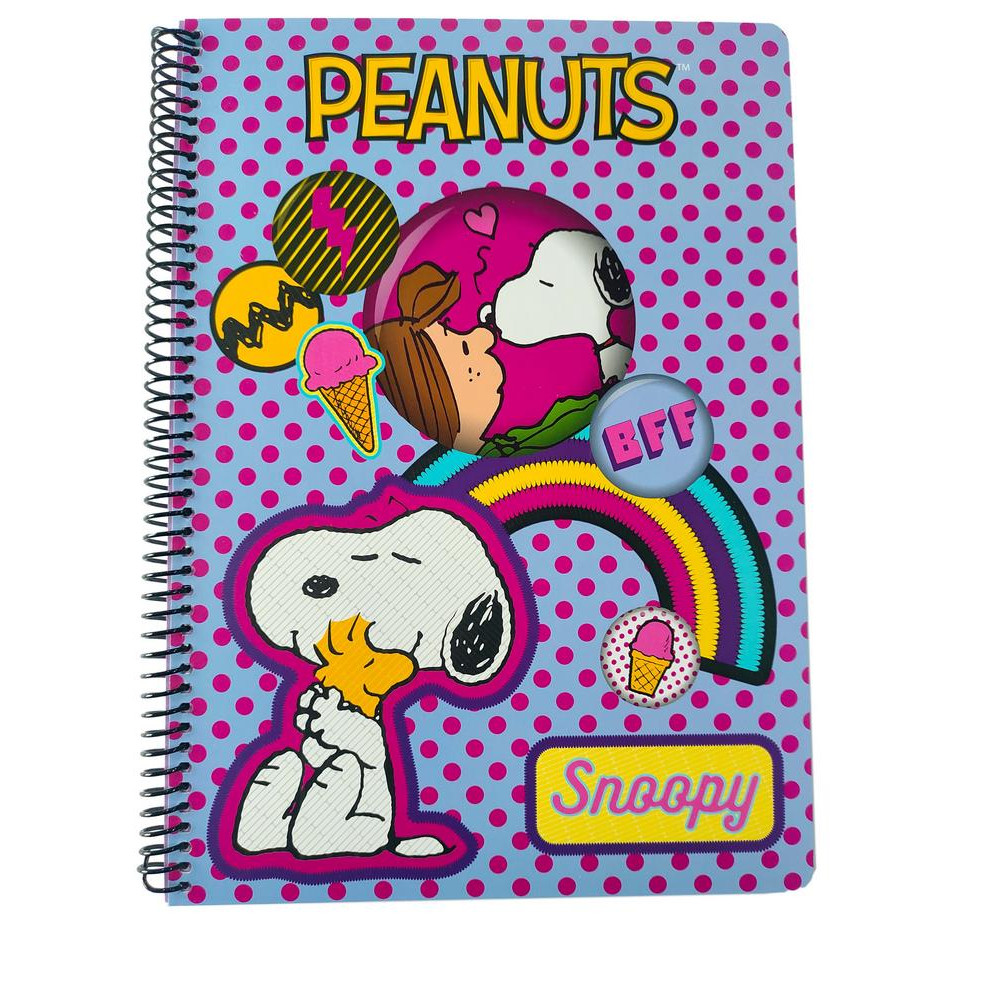 Τετράδιο σπιράλ BMU Peanuts Flair purple - Flair Light Purple 2 θεμάτων A4 70φ.