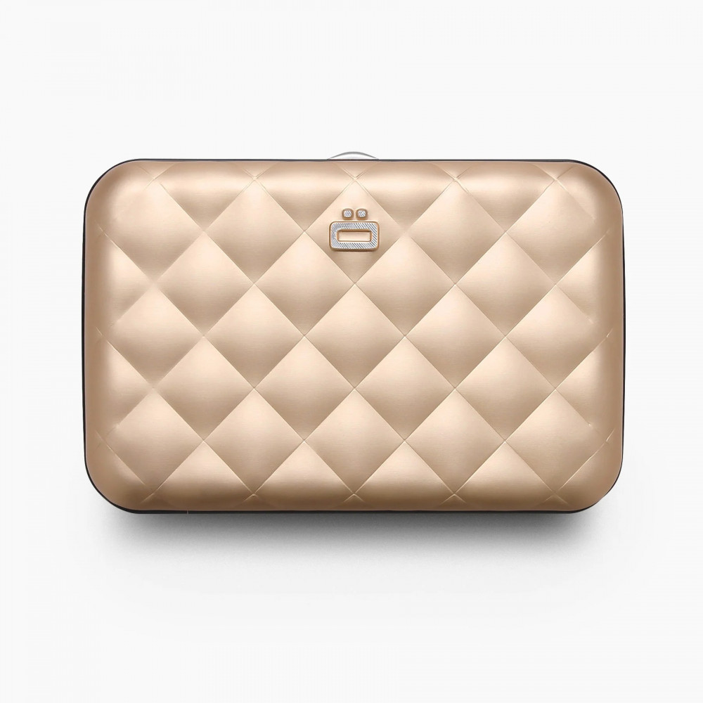 Πορτοφόλι αλουμινίου OGON Quilted Button Rose Gold