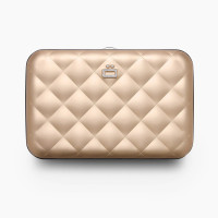 Πορτοφόλι αλουμινίου OGON Quilted Button Rose Gold