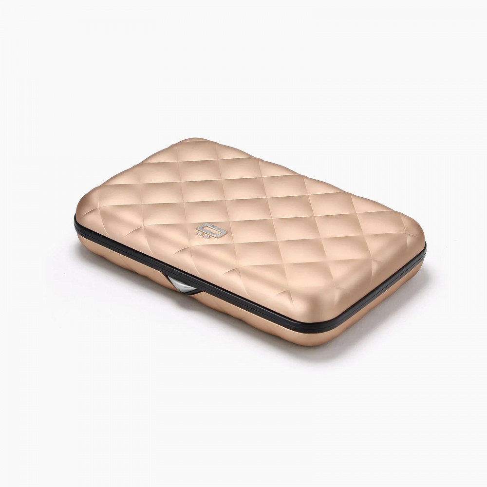 Πορτοφόλι αλουμινίου OGON Quilted Button Rose Gold