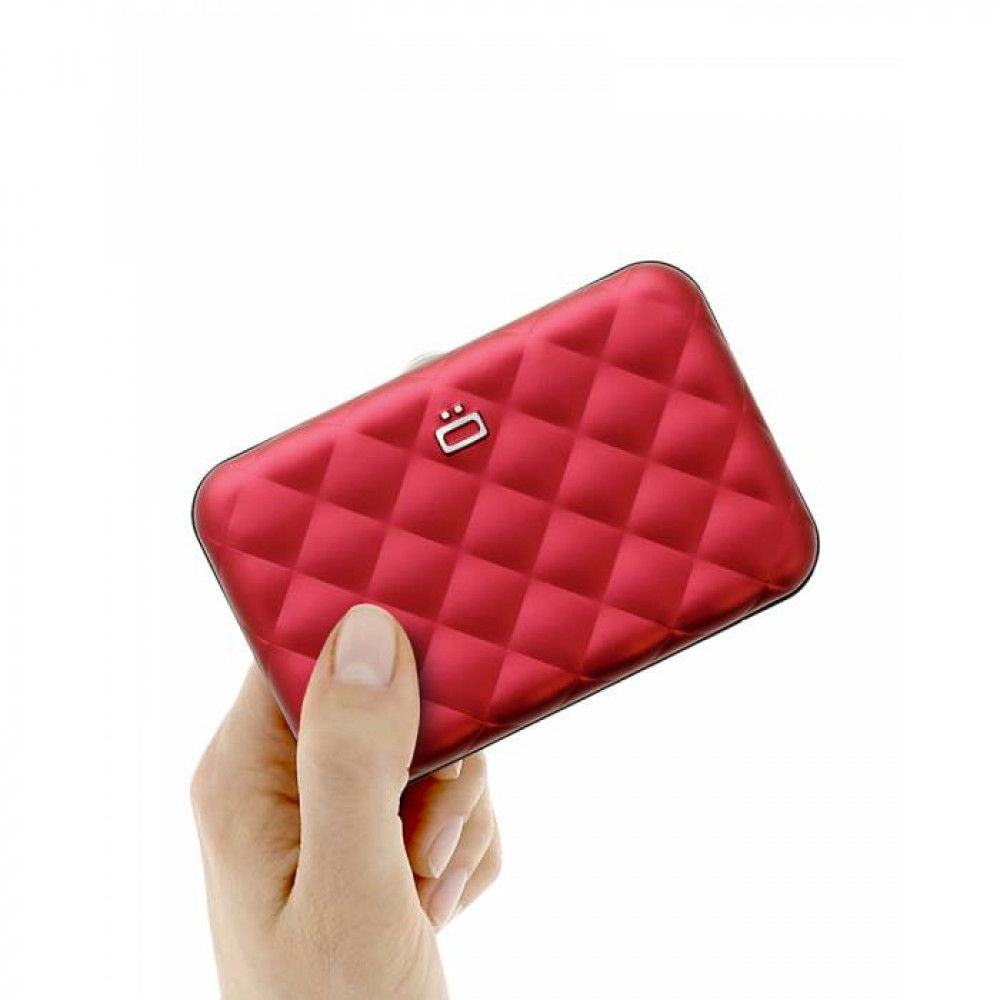 Πορτοφόλι αλουμινίου OGON Quilted Button Red