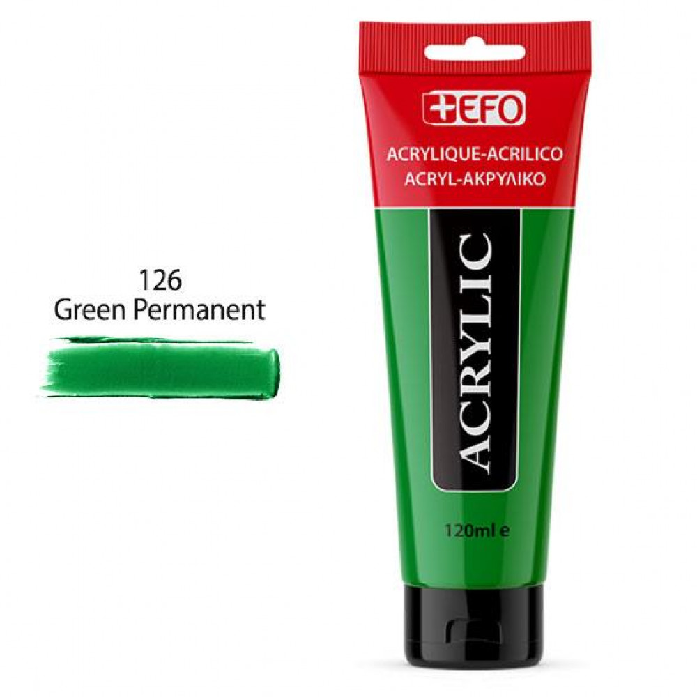 Ακρυλικό χρώμα +EFO Green Permanent 120ml 126