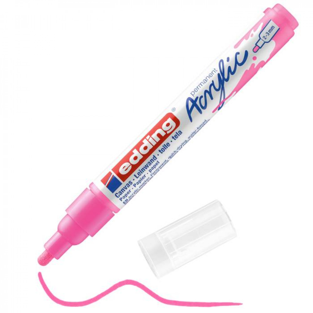 Ακρυλικός μαρκαδόρος edding 5100 2-3mm Fluorescent Pink