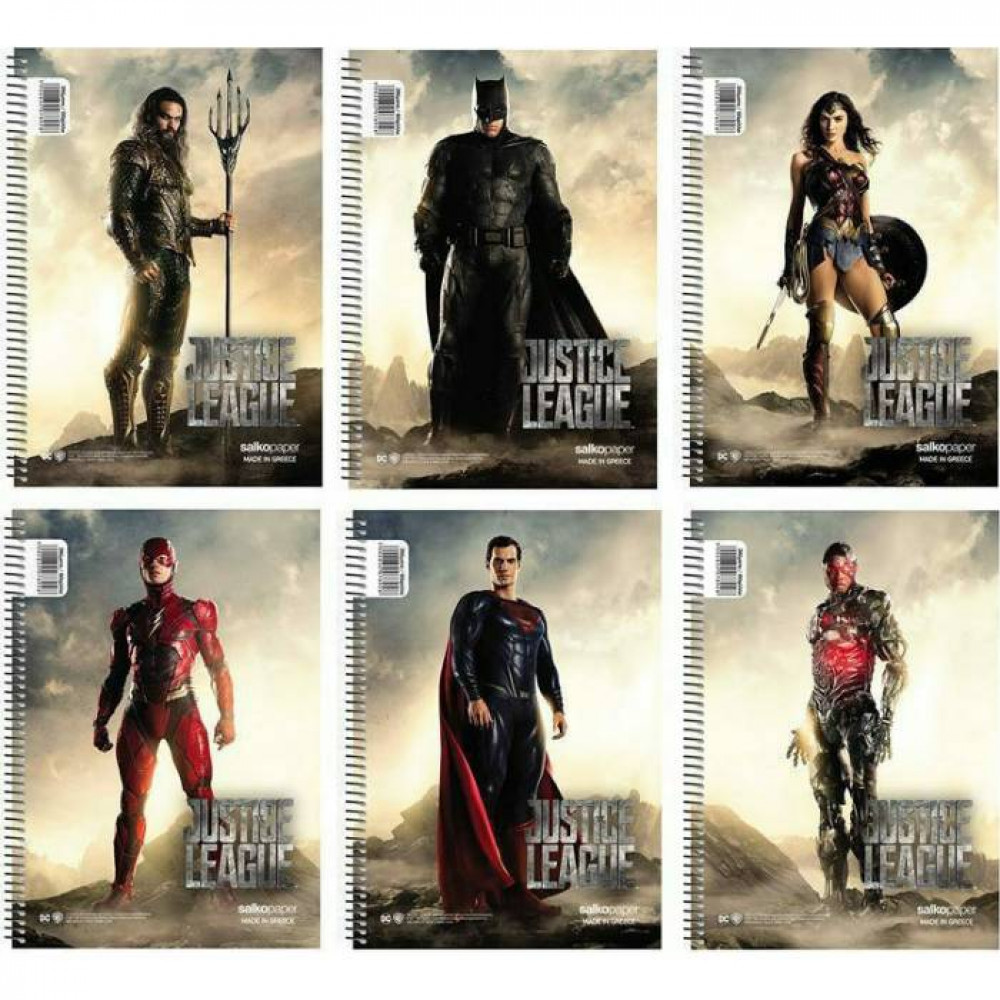 Τετράδιο σπιράλ Salko Justice League 2 θεμάτων A4