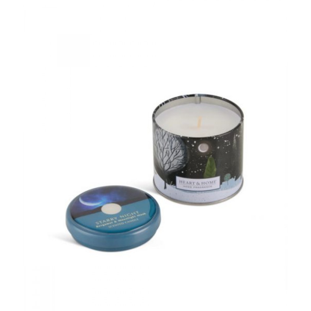 Κερί σε μεταλλικό βαζάκι Heart & Home Starry Night 125g