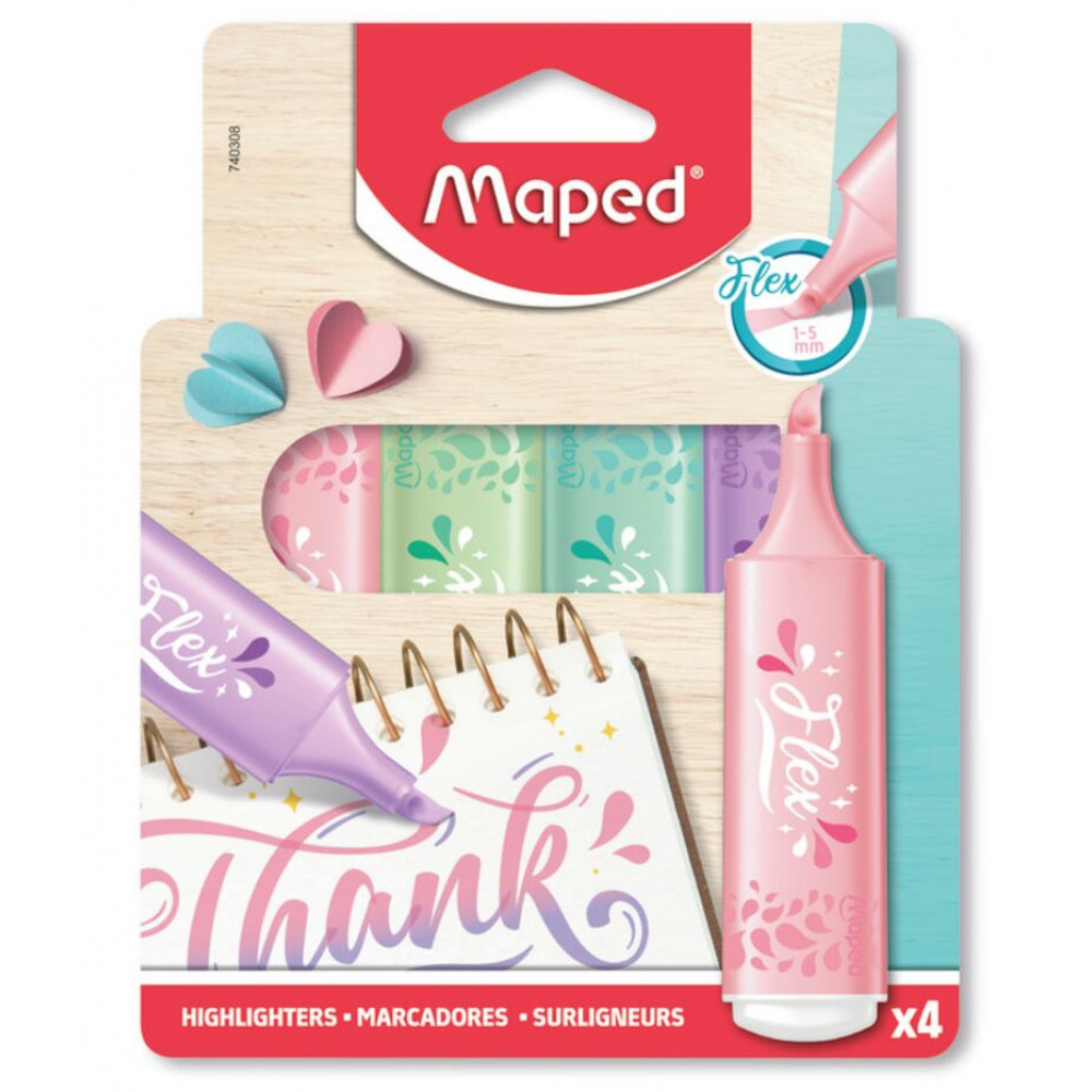 Σετ Υπογραμμιστές Maped Flex Pastel Lettering 4 τεμ