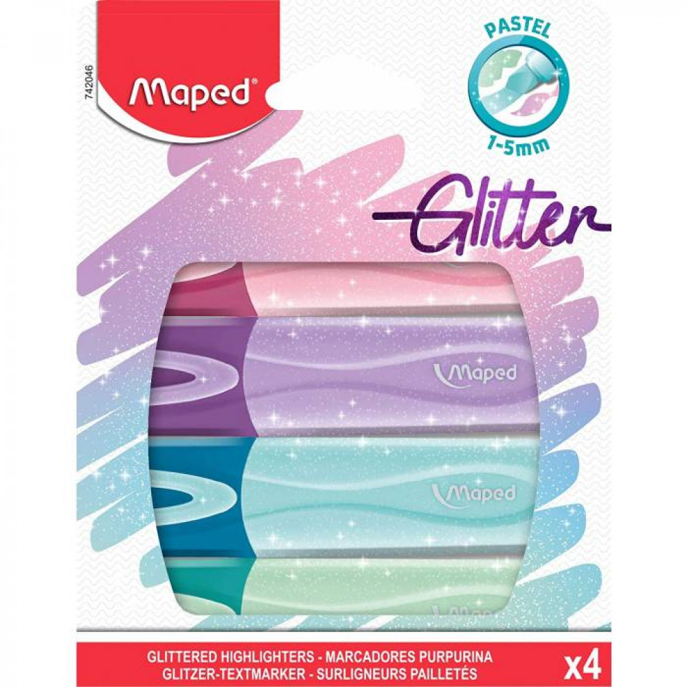 Σετ Υπογραμμιστές Maped Glitter Pastel 4 τεμ