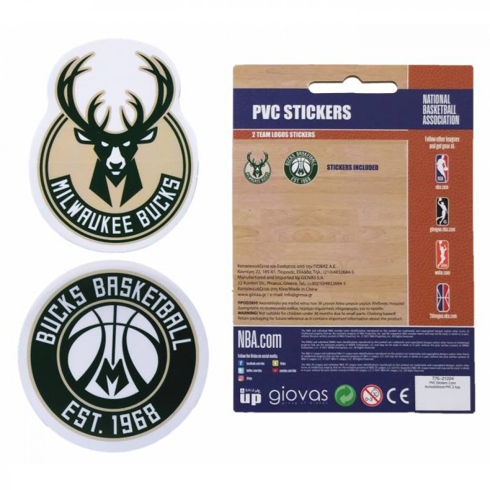 Αυτοκόλλητα BMU NBA Milwaukee Bucks 2 τεμ. 775-21224