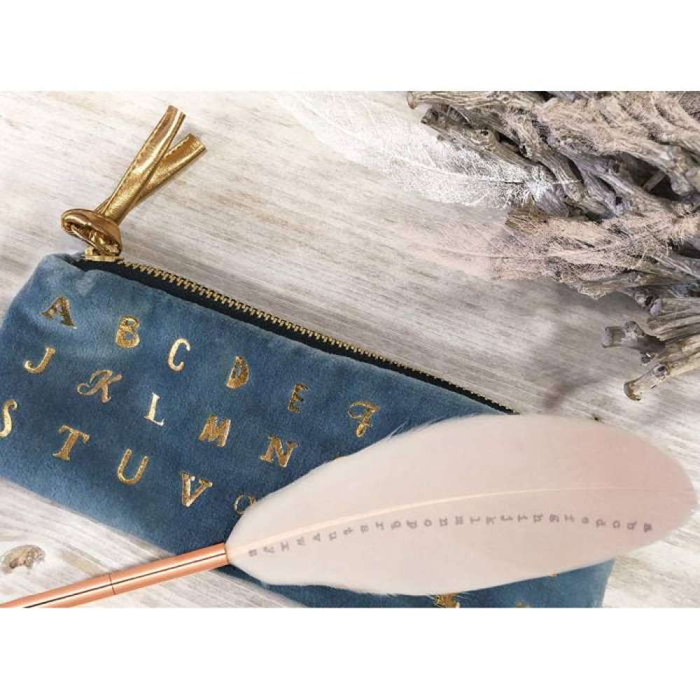 Κασετίνα - accessory case Moses Alphabet μπλε βελούδο