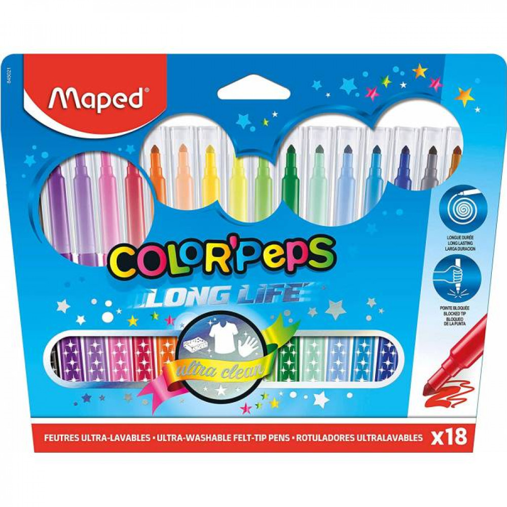 Μαρκαδόροι Maped Color Peps Long Life 18 τεμ. 845021