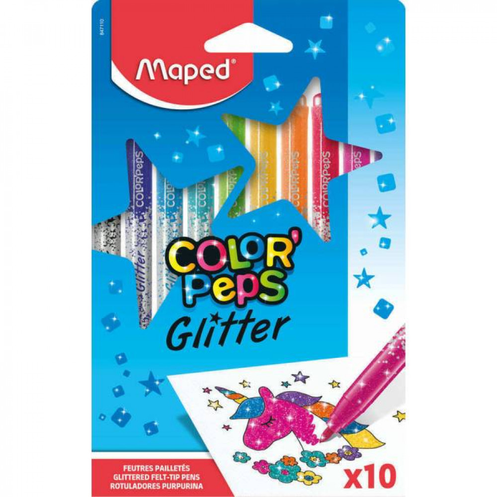 Μαρκαδόροι Maped Color Peps Glitter 10 τεμ