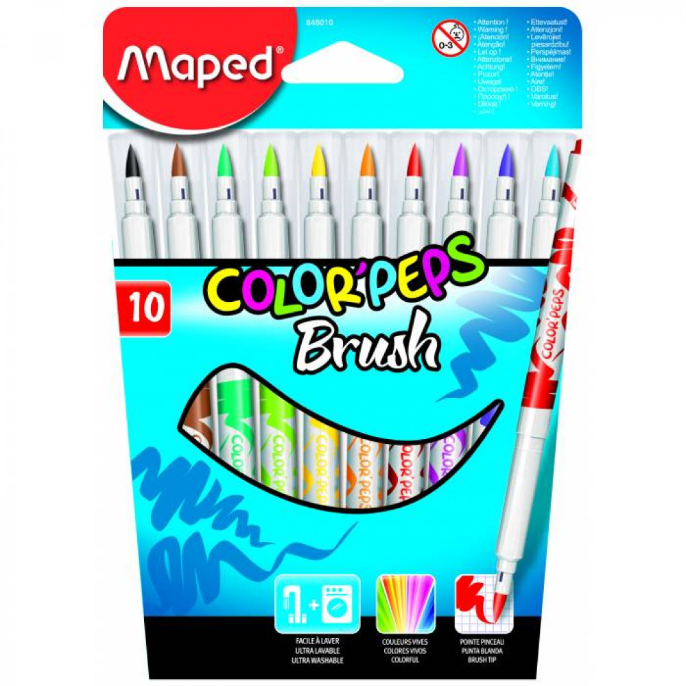 Μαρκαδόροι πινέλου Maped Color Peps Brush 10 τεμ 2.8mm 848010