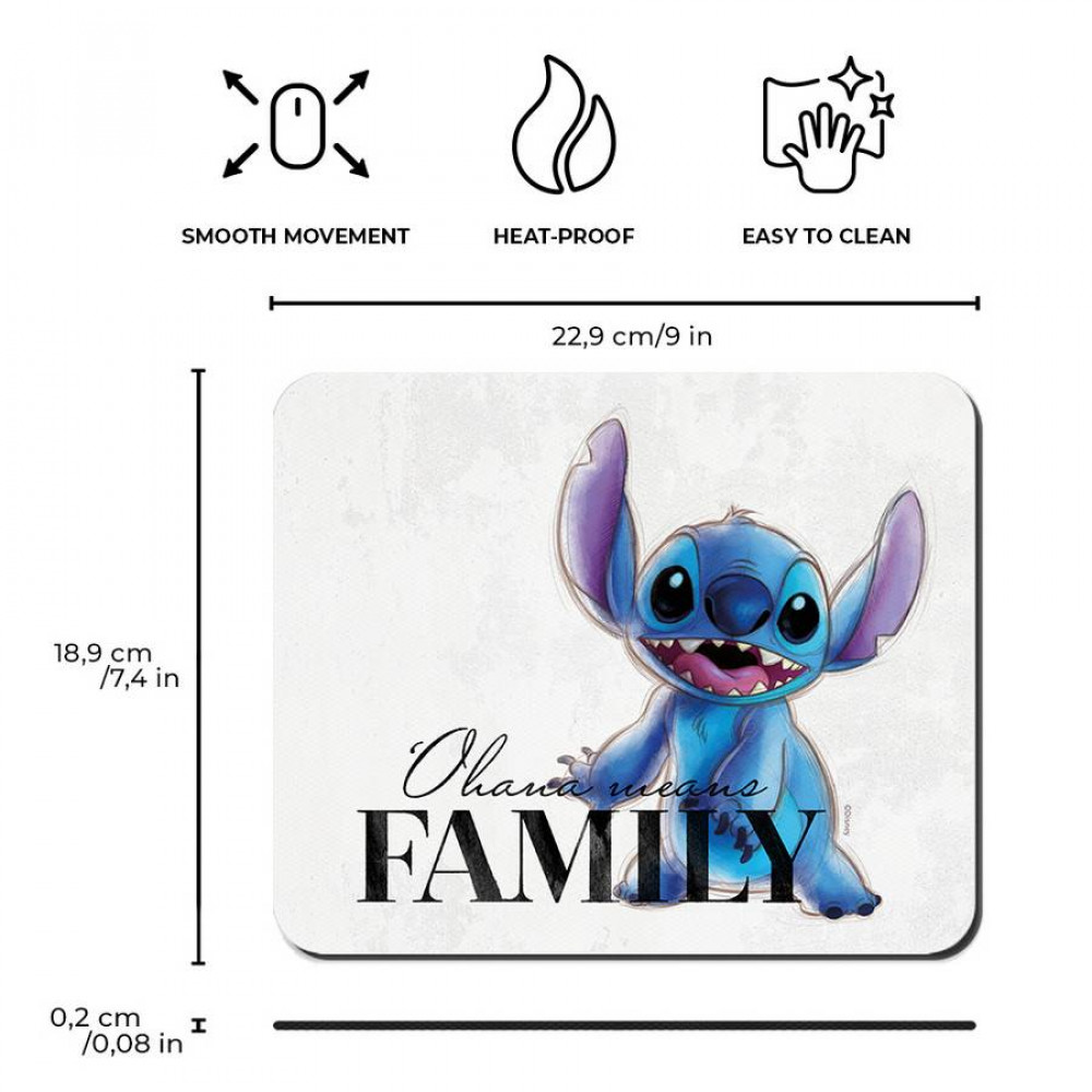 Mousepad Stitch Gray 22cm x 18cm