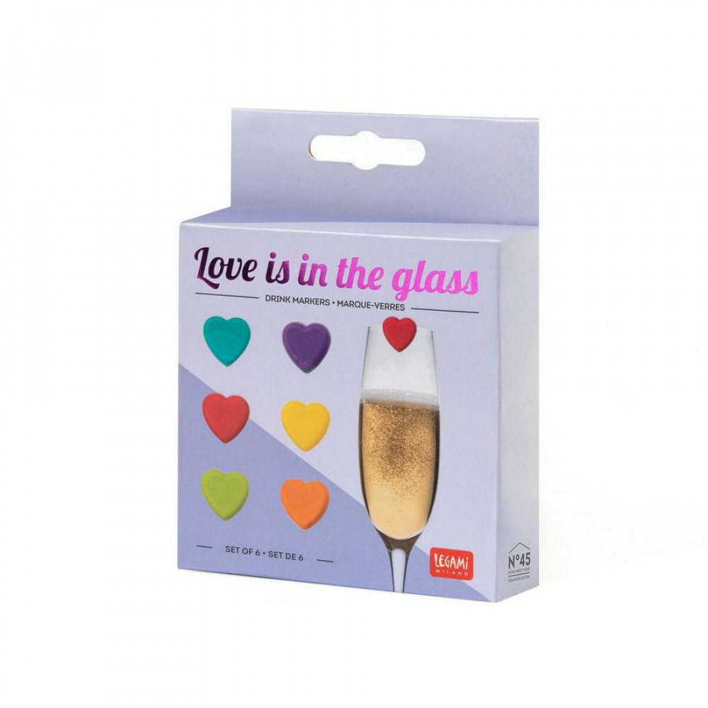 Σετ 6τεμ. Drink Markers Legami Love is in the glass