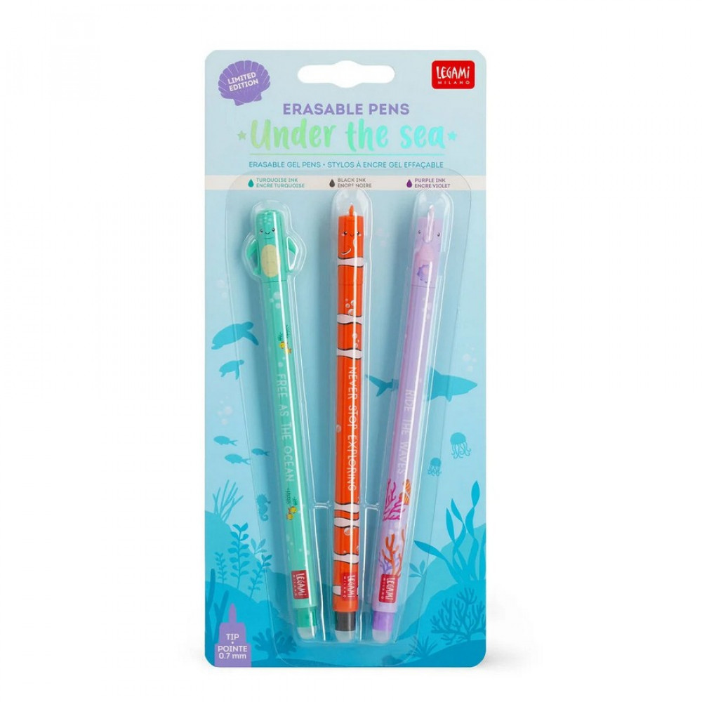 Σετ στυλό Legami με γόμα Under the sea 0.07 mm