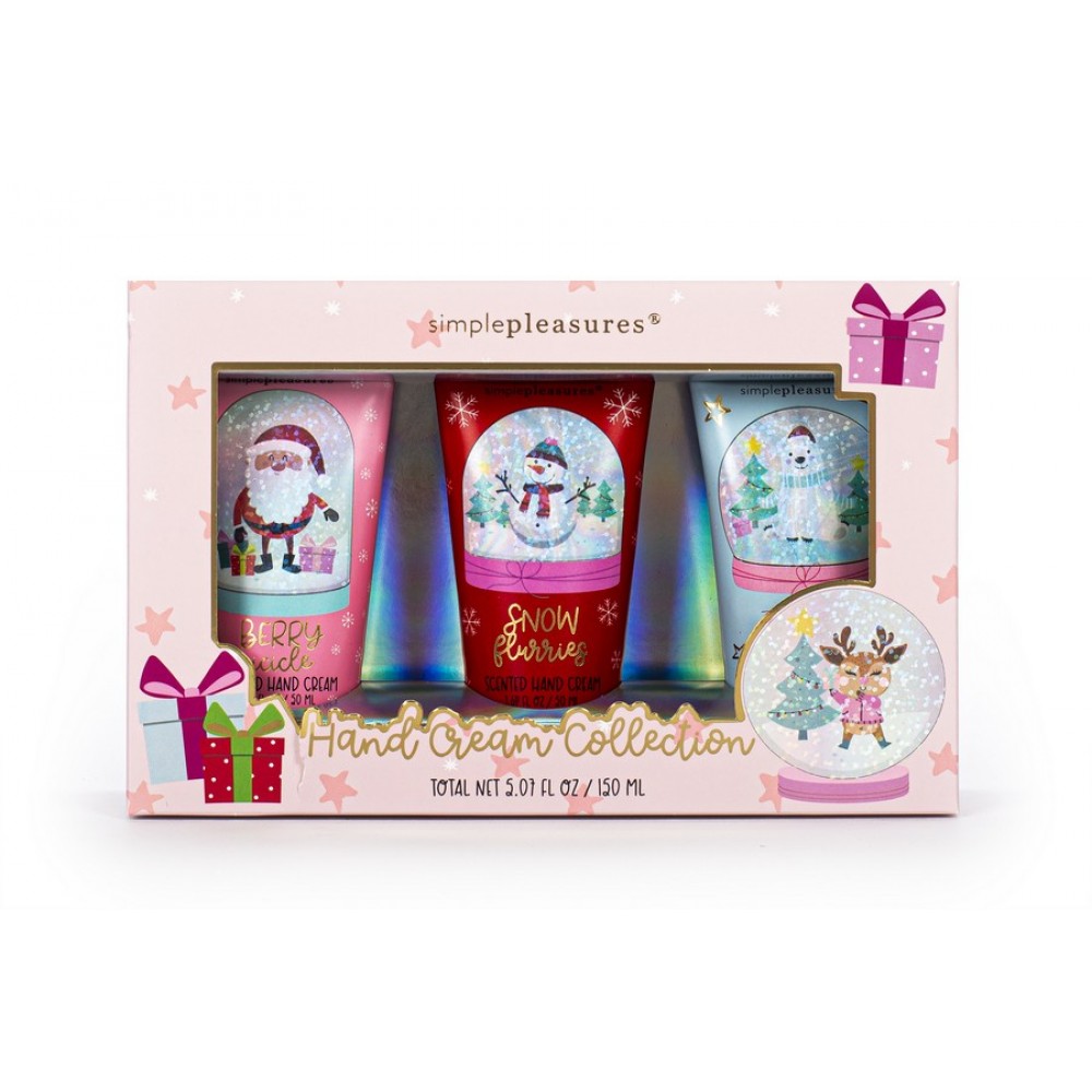 Σετ κρέμες χεριών Tri-Coastal 3x50ml Christmas pink