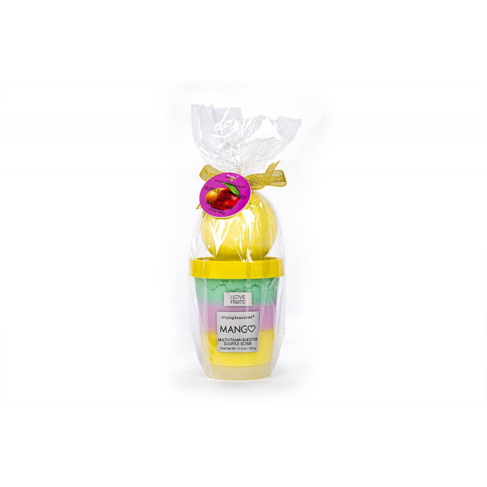 Σετ Tri-Coastal soufle scrub and bath bomb Mango 320g