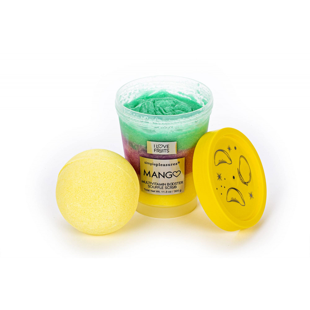 Σετ Tri-Coastal soufle scrub and bath bomb Mango 320g